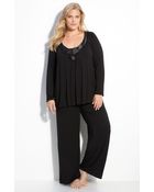 Midnight By Carole Hochman Satin Embrace Pajama Set - Lyst
