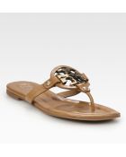 Tory Burch Miller Leather Logo Sandals - Lyst