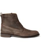 Billy Reid Oiled Suede Wingtip Brogue Boots - Lyst