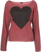 Topshop Heart Print Sweat - Lyst