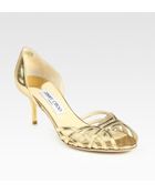 Jimmy Choo Dandy Metallic Leather Dorsay Sandals - Lyst