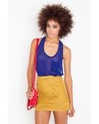 Nasty Gal Ruched Knot Skirt - Gold - Lyst