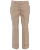 Chloé Cropped Virgin Wool Trousers - Lyst