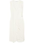 Oscar de la Renta Asymmetric Ruffle Silk Dress - Lyst