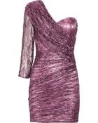 Rare Opulence Ruched Metallic-Lace Dress - Lyst