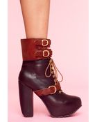 Nasty Gal Andee Strapped Boot - Brown - Lyst