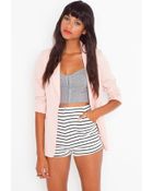 Nasty Gal Striped Tap Shorts - Lyst