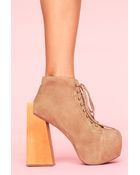 Nasty Gal Security Platform Boot - Taupe Suede - Lyst