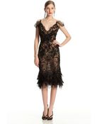 Oscar de la Renta Feather Hem Dress - Lyst