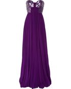 Roberto Cavalli Embellished Silk-Chiffon Bustier Gown - Lyst