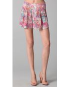 Nanette Lepore A Tempo Print Shorts - Lyst