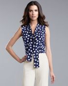 St. John Polka-dot Blouse - Lyst
