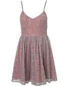 Topshop Lace Overlay Strappy Dress - Lyst
