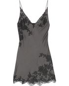 Carine Gilson Lace-appliquéd Silk-satin Chemise - Lyst