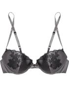 Carine Gilson Lace-appliquéd Silk-satin Padded Bra - Lyst