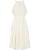 Tibi Ruffled Silk Crepe De Chine Dress - Lyst