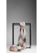 Burberry Check Silk Crépon Scarf - Lyst