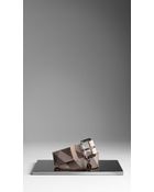 Burberry Smoked Check Heart Charm Belt - Lyst