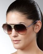 Dior Tahuata Aviator Sunglasses, Beige - Lyst