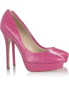 Jimmy Choo Cosmic Croc-effect Leather Pumps - Lyst