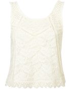 Topshop Lace Mix Shell - Lyst