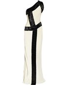 Amanda Wakeley Bead-trimmed Silk-cady One-shoulder Gown - Lyst
