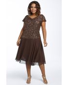 J Kara Beaded Mock Two Piece Dress - Lyst
