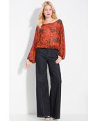 Rachel Zoe Bianca Printed Silk Blouse - Lyst