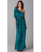 Rebecca Taylor Python Print One Shoulder Maxi Dress - Lyst