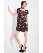 See By Chloé Bird Print Silk Shift Dress - Lyst