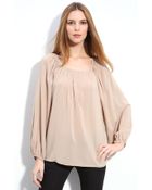 Theory Jencia Oversized Peasant Blouse - Lyst