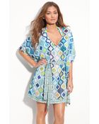 Trina Turk Ogee Sheer Caftan Cover-up - Lyst