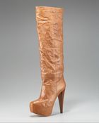 Alice + Olivia Crinkled Leather Knee Boot - Lyst