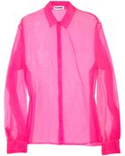 Jil Sander Sheer Silk-chiffon Shirt - Lyst