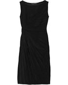 Alberta Ferretti Asymmetric Pleated Silk-chiffon Dress - Lyst