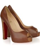 Christian Louboutin Gabin 140 Leather Open-toe Pumps - Lyst