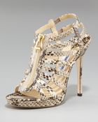 Jimmy Choo Snake-print Gladiator Sandal - Lyst