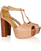 See By Chloé Wooden-heel Leather Sandals - Lyst