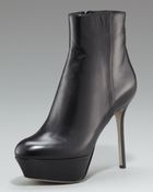 Sergio Rossi Leather Ankle Bootie - Lyst