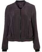 Topshop Cupro Bomber Jacket - Lyst