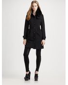Burberry Fur-Trimmed Wool/Cashmere Coat - Lyst
