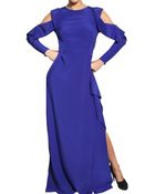 Vionnet Cut Off Crepe De Chine Long Dress - Lyst
