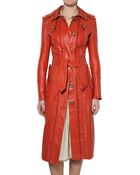 Burberry Prorsum Embroidered Double Leather Coat - Lyst