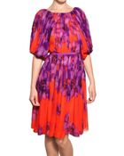Giambattista Valli Floral Print Silk Chiffon Dress - Lyst