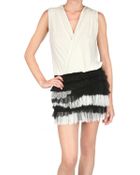 Jay Ahr Silk Jersey and Silk Lace Dress - Lyst