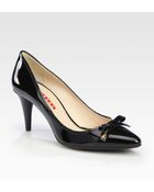 Prada Patent Leather Pointed Toe Pumps - Lyst
