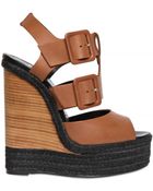 Pierre Hardy 150mm Leather Buckle Sandal Wedges - Lyst