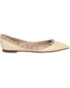 Valentino 10mm Rock Stud Leather Ballerina Flats - Lyst