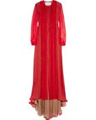Valentino Ruffled Silk-chiffon Gown - Lyst