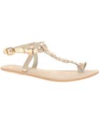 Asos Asos Freida Flat Sandals with Woven Toe Loop - Lyst